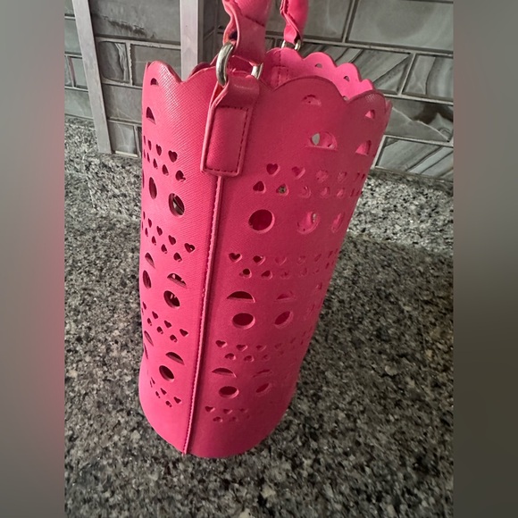 Neiman Marcus Pink Laser Cut Bucket Bag - Picture 7 of 7